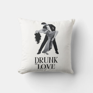 Drunk in Love Design Dancing Couple Bridal Throw Pillow