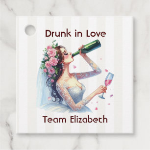 Drunk in Love Funny Champagne Bachelorette Favor Tags