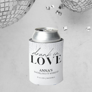 Drunk in Love Glitter Bachelorette Can Cooler