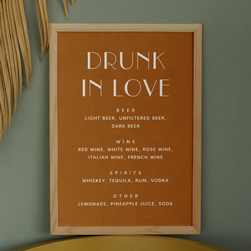 Drunk in love Mustard yellow wedding drinks Poster