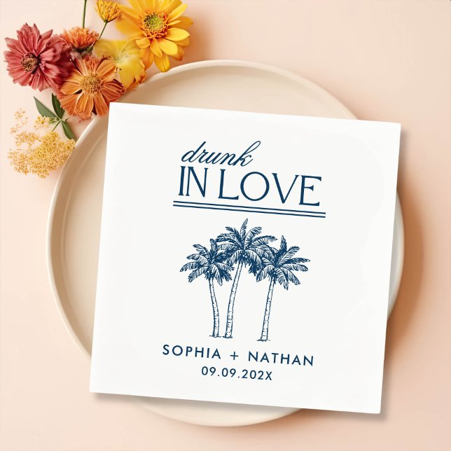 Drunk In Love Personalized Beach Wedding Napkins (Creator Uploaded)