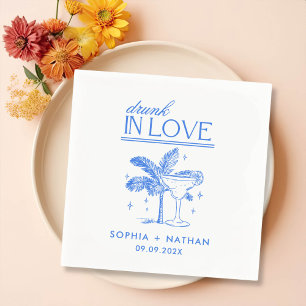 Drunk In Love Personalized Beach Wedding Napkins