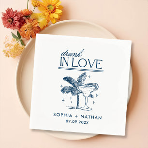 Drunk In Love Personalized Beach Wedding Napkins