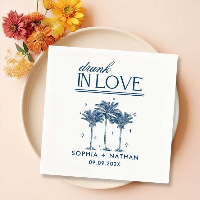Drunk In Love Personalized Beach Wedding Napkins (Creator Uploaded)