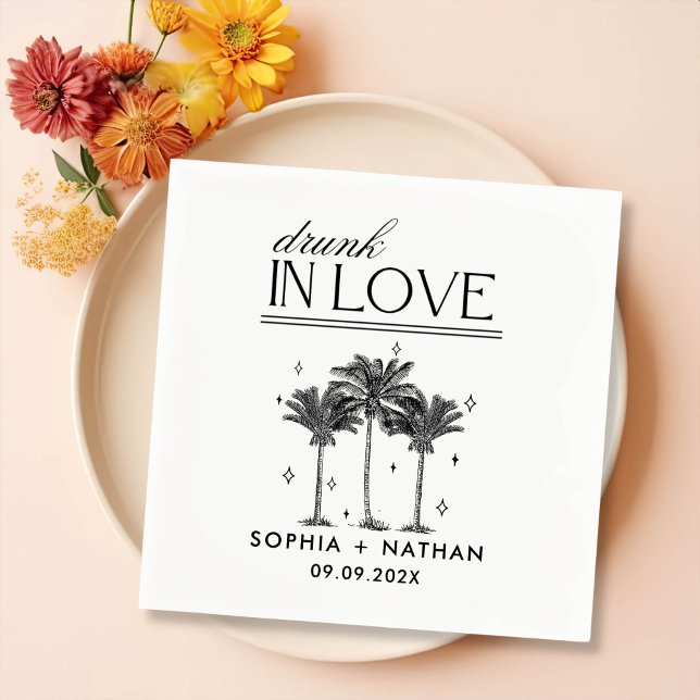 Drunk In Love Personalized Beach Wedding Napkins (Creator Uploaded)
