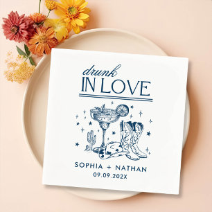 Drunk In Love Personalized Cowgirl Wedding Napkins