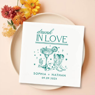 Drunk In Love Personalized Cowgirl Wedding Napkins