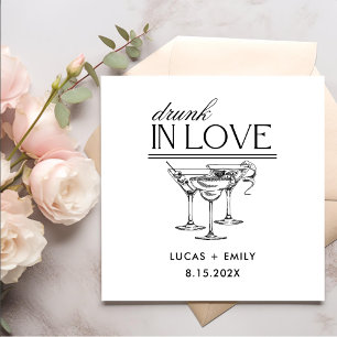 Drunk In Love Personalized Wine Glasses Wedding Napkins