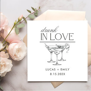 Drunk In Love Personalized Wine Glasses Wedding Napkins