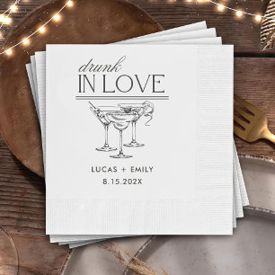 Drunk In Love Personalized Wine Glasses Wedding Napkins