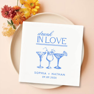 Drunk In Love Personalized Wine Glasses Wedding Napkins
