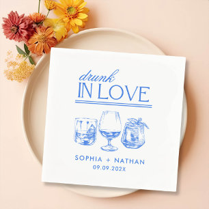 Drunk In Love Personalized Wine Glasses Wedding Napkins