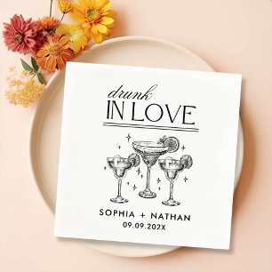 Drunk In Love Personalized Wine Glasses Wedding Napkins