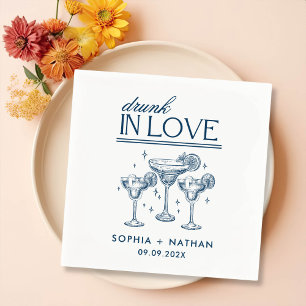 Drunk In Love Personalized Wine Glasses Wedding Napkins
