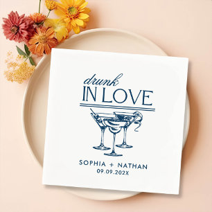 Drunk In Love Personalized Wine Glasses Wedding Napkins