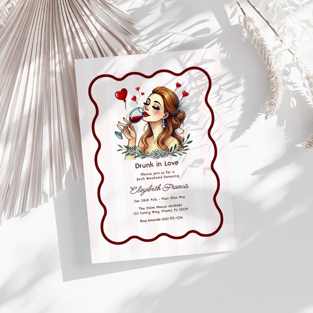 Drunk in Love Red Wine Bachelorette Weekend Invitation (Drunk in Love Red Wine Bachelorette Weekend Invitation)