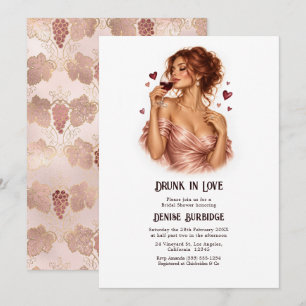 Drunk in Love Romantic Wine Bridal Shower Invitation