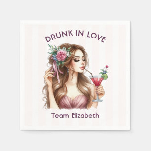 Drunk in Love Team Bride Cocktail Bachelorette Napkins