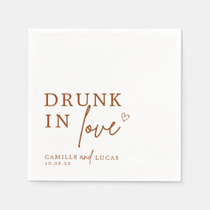 Drunk In Love Terracotta Rust Personalized Napkins