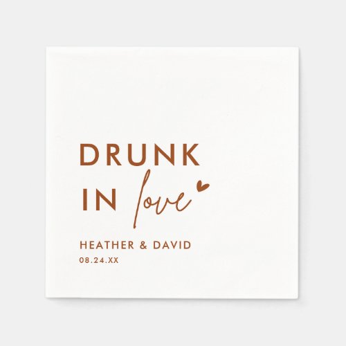 Drunk In Love Terracotta Wedding Napkins