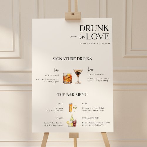 Drunk in Love Wedding Bar Sign