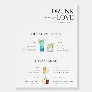 Drunk in Love Wedding Bar Sign