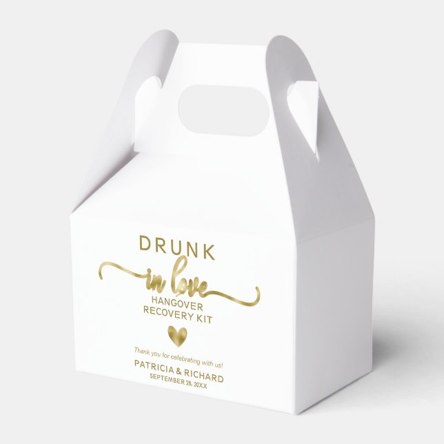 Drunk In Love Wedding Hangover Kit Favor Box (Front Side)