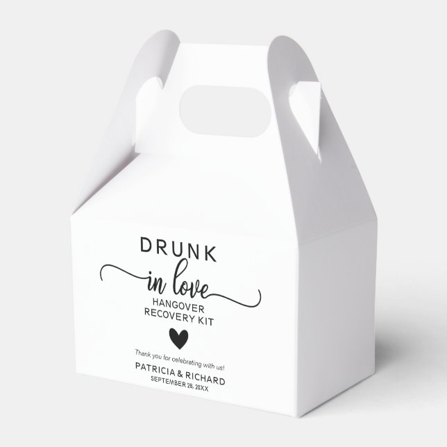 Drunk In Love Wedding Hangover Kit Favor Boxes (Front Side)