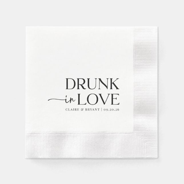 Drunk in Love Wedding Napkins (Front)