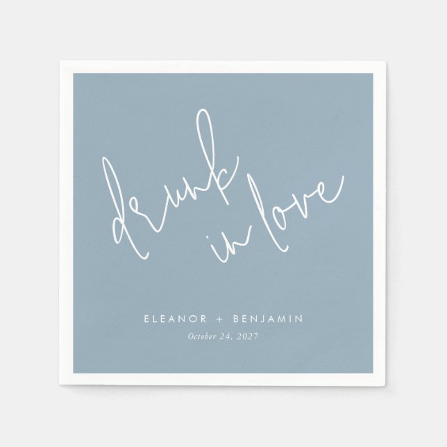 Drunk in Love Wedding Napkins Minimalist (Front)