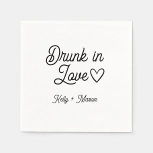 Drunk in Love Wedding Reception Custom Cocktail Napkins