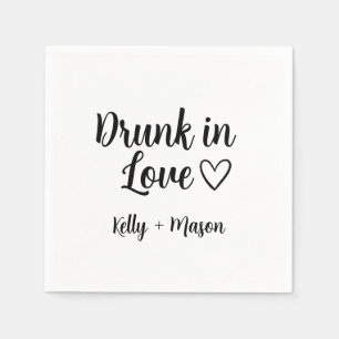 Drunk in Love Wedding Reception Custom Cocktail Napkins