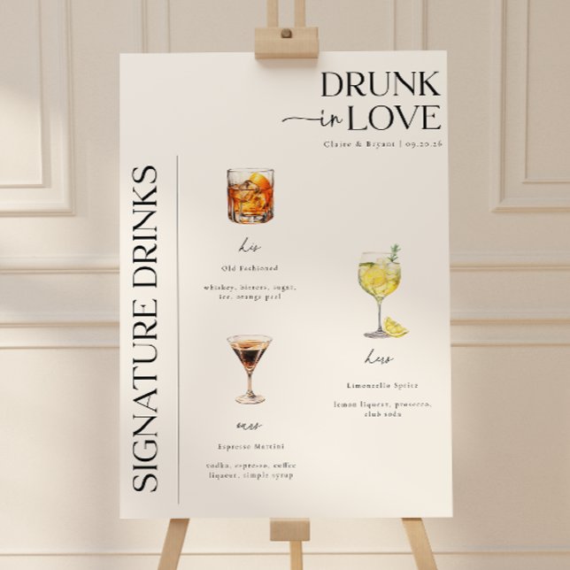 Drunk in Love Wedding Signature Drinks Bar Sign (Creator Uploaded)