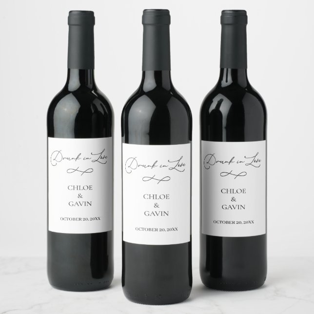 Drunk in Love Wedding Wine Label Sticker Favors  (Bottles)