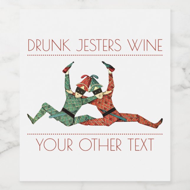 Drunk Jesters Wine Label (Single Label)