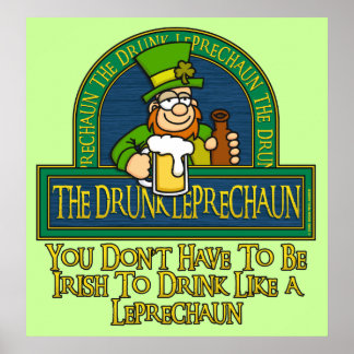 Drunk Leprechaun Poster