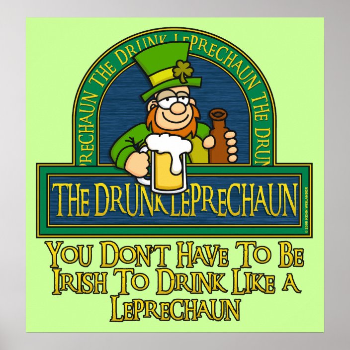 Drunk Leprechaun Poster | Zazzle.com