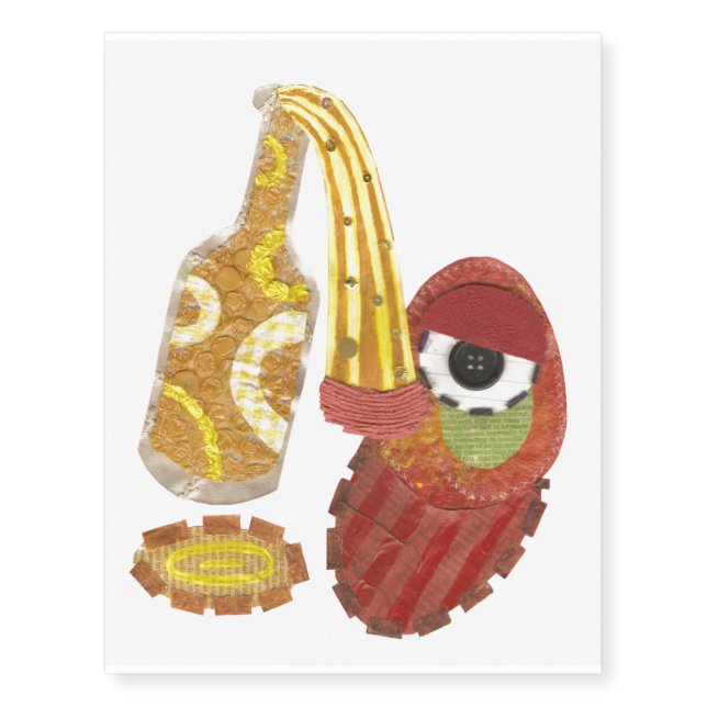 Drunk Mango No Background Temporary Tattoo (Front)