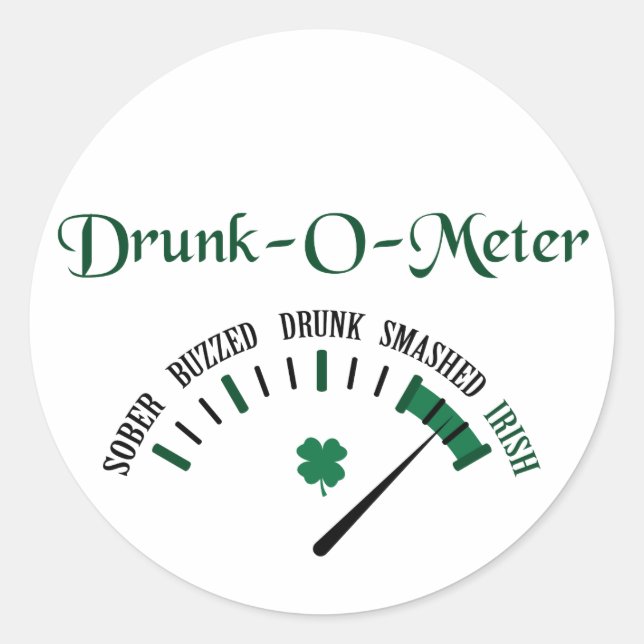 Drunk Meter Classic Round Sticker (Front)