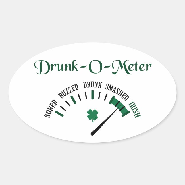 Drunk Meter Oval Sticker (Front)