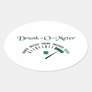 Drunk Meter Oval Sticker