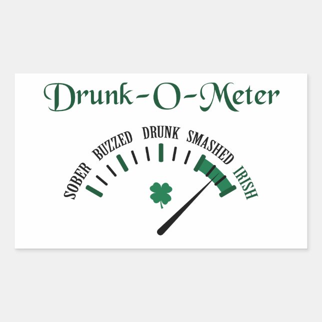 Drunk Meter Rectangular Sticker (Front)