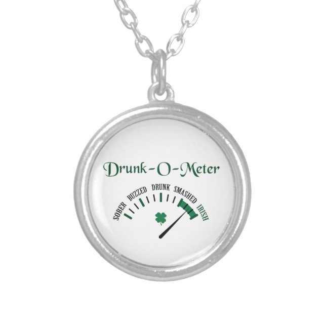 Drunk Meter Silver Plated Necklace (Front)