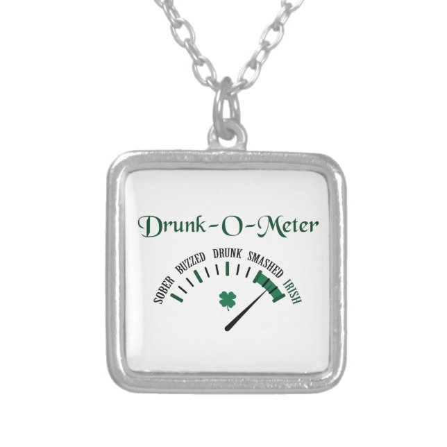 Drunk Meter Silver Plated Necklace (Front)