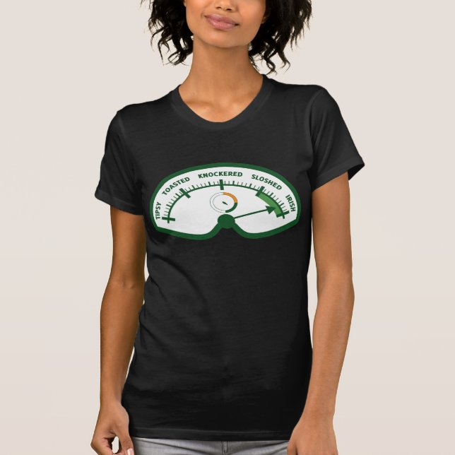Drunk-o-Meter Funny St. Patrick's Day T-Shirt (Front)