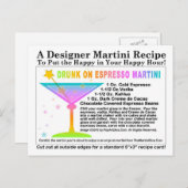 Drunk on Expresso Martini Recipe Postcard (Front/Back)