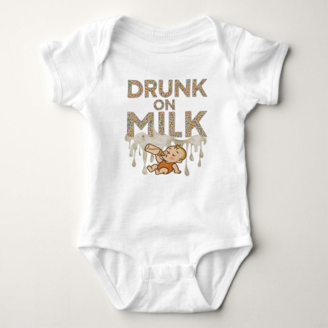 Drunk on Milk! Baby Bodysuit (Front)