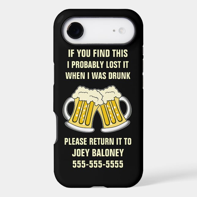 Drunk Phone Customizable Case-Mate iPhone Case (Back)