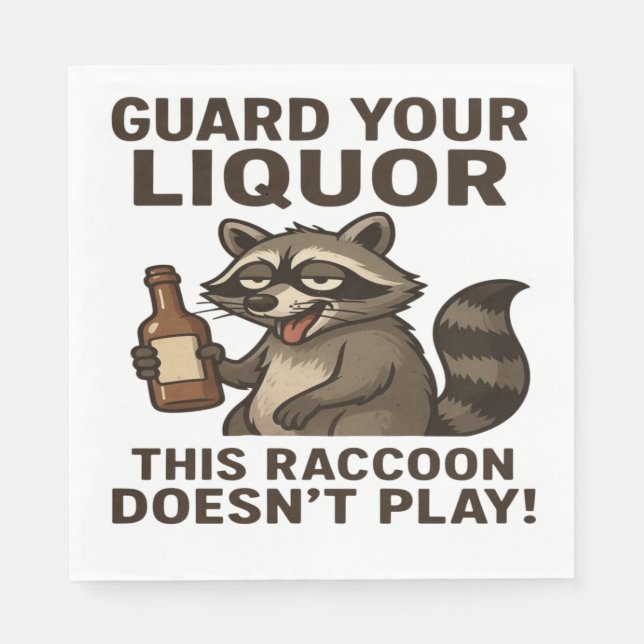 Drunk Raccoon Napkins (Front)