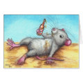 Drunk Rat with Beer Card